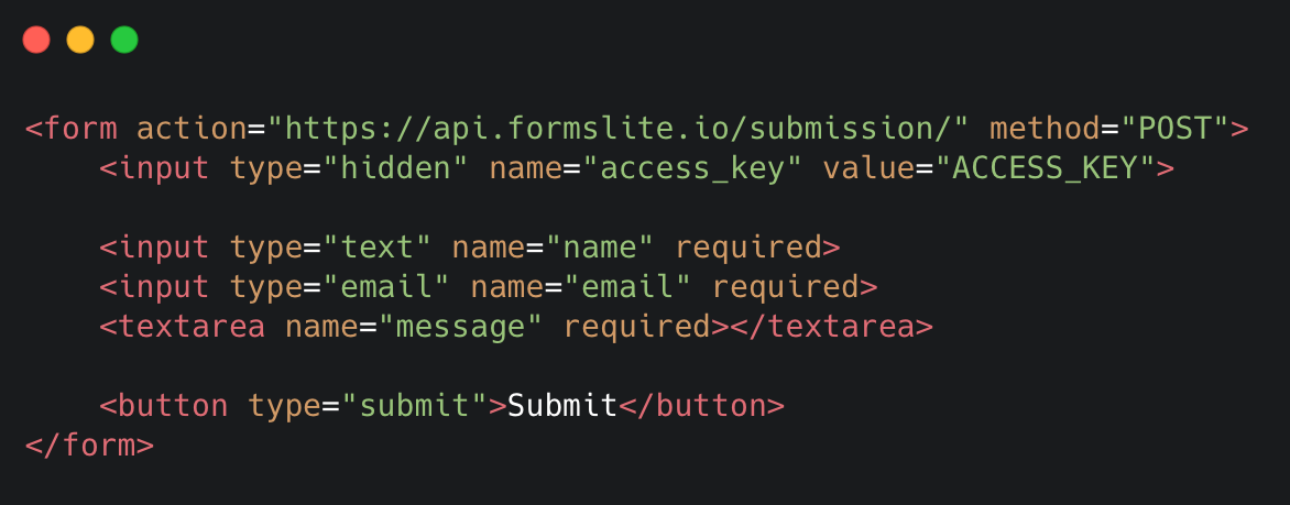form code example